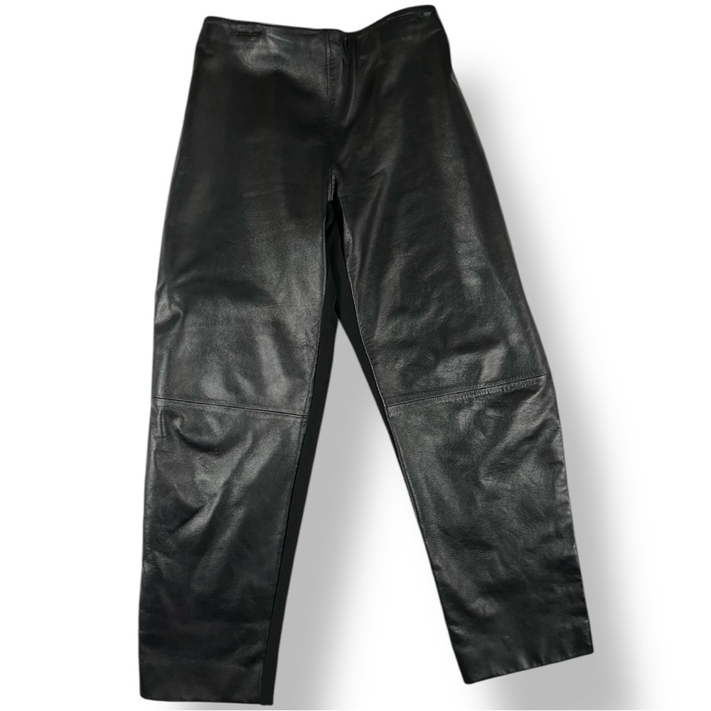 Y2K 100% Lamb Leather Straight Leg Pants Black Nancy Bolen City Girl Women’s 8